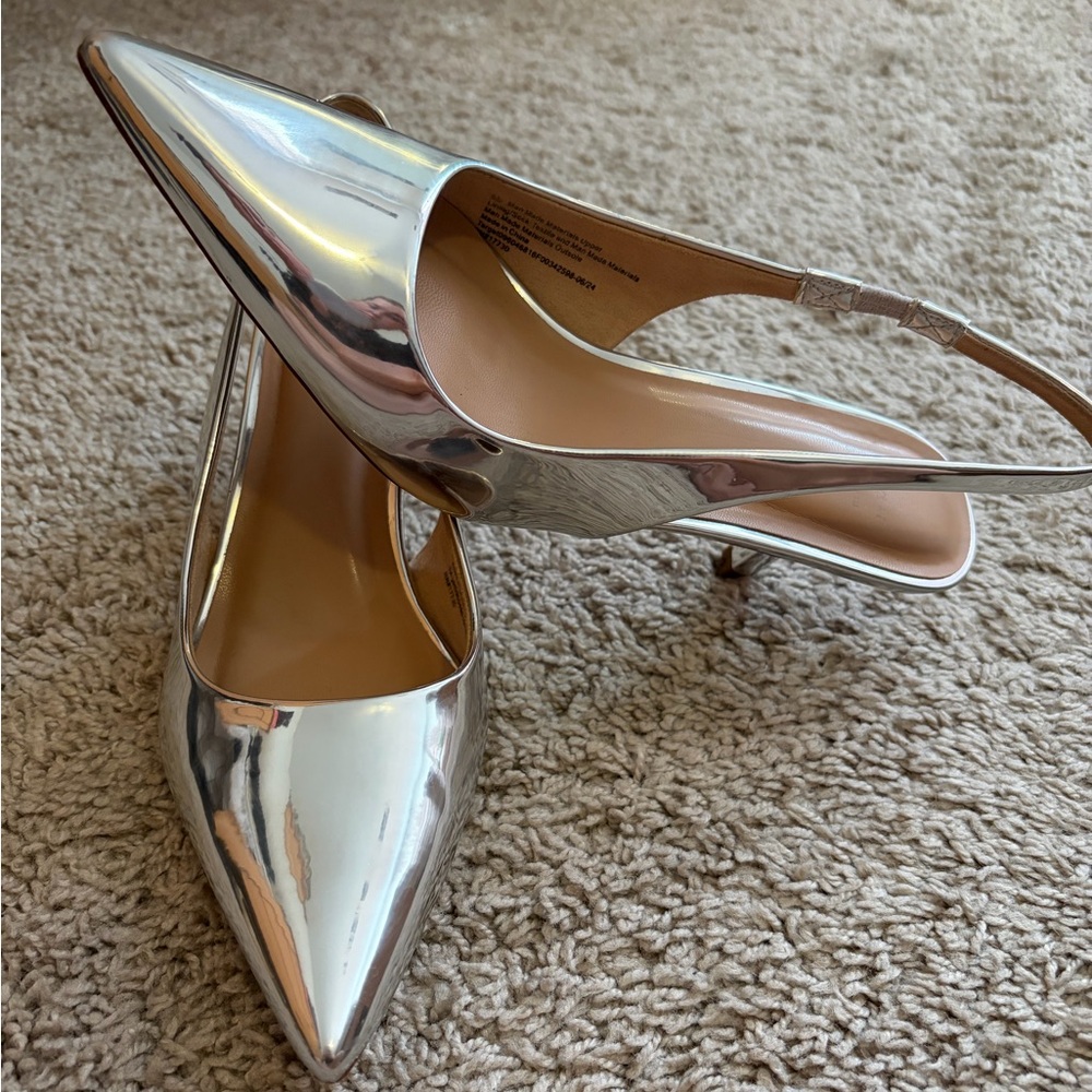Target Silver Pointed Slingback Kitten Heels